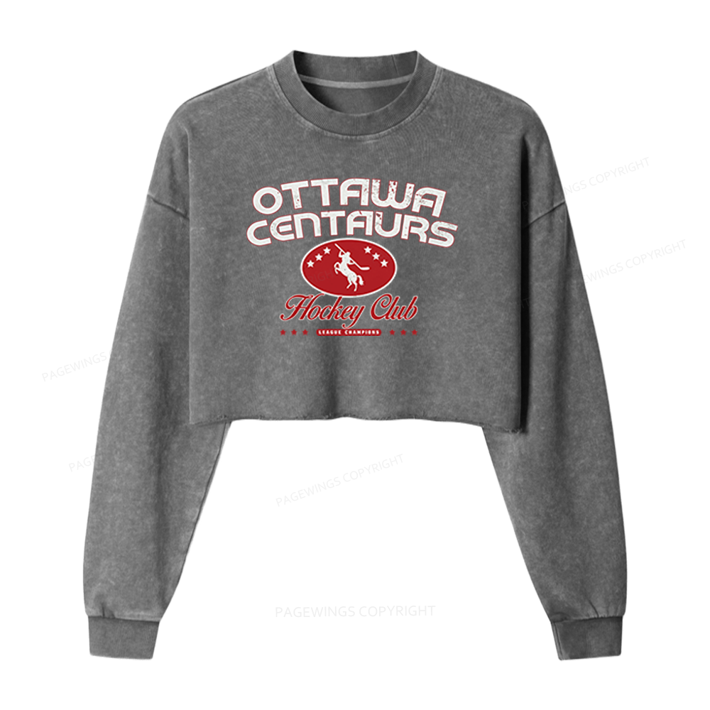 Pagewings Romance Novel Lover Washed Crop Sweatshirt