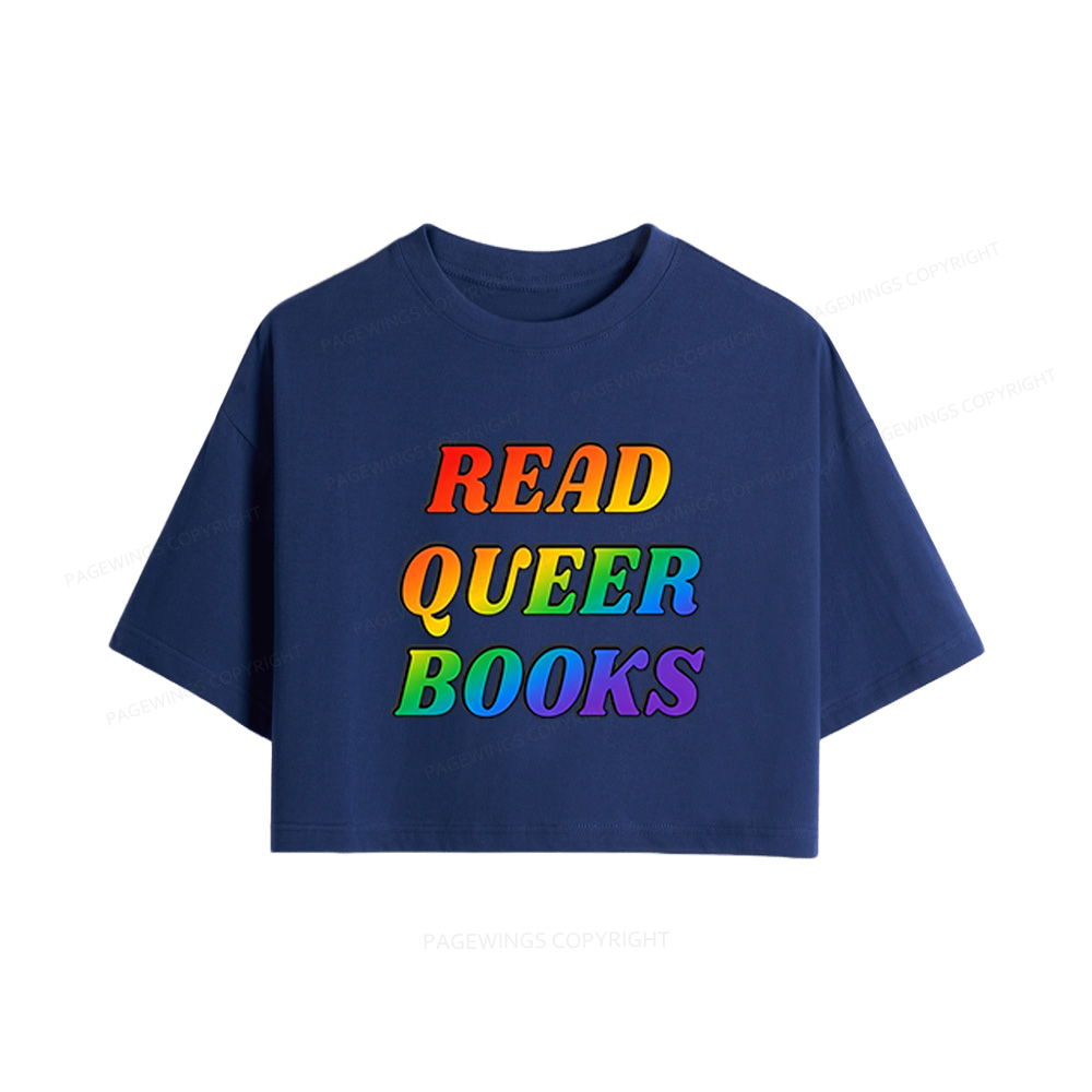 Pagewings Queer Books Women Crop Tops