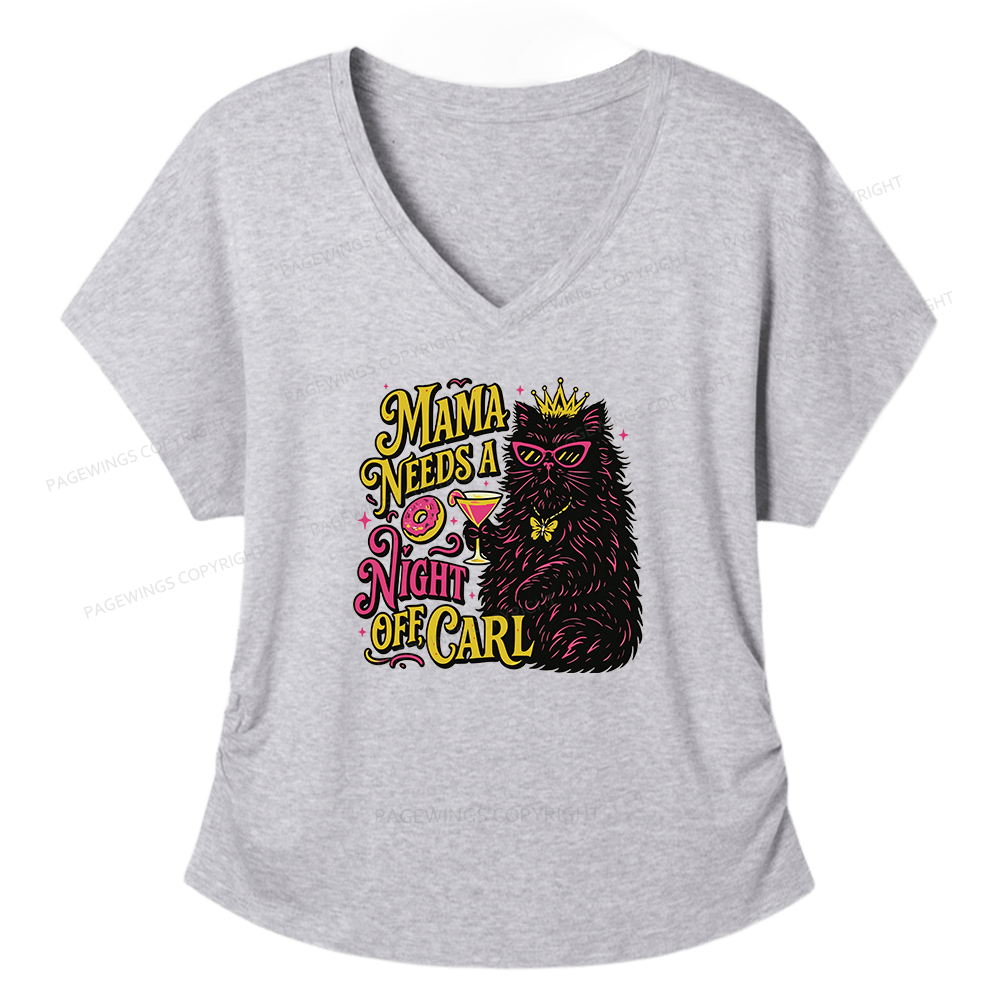 Pagewings Mama Needs A Night Off Soft Women's Modal V-neck T-shirt  