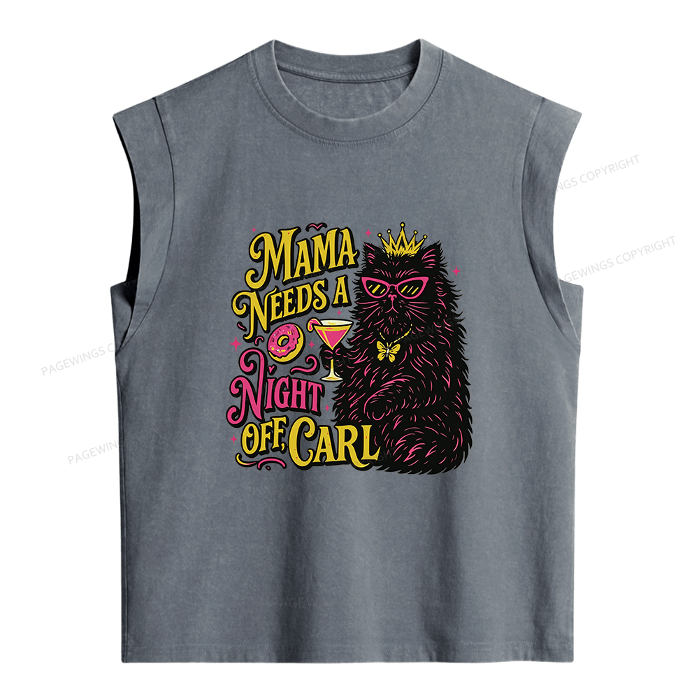 Pagewings Mama Needs A Night Off Women's Washed Tank Top