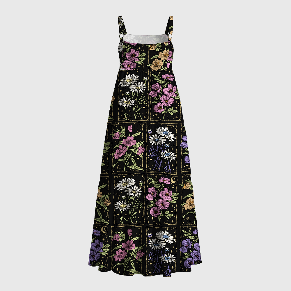 Pagewings Summer Floral Square Neck Maxi Dress