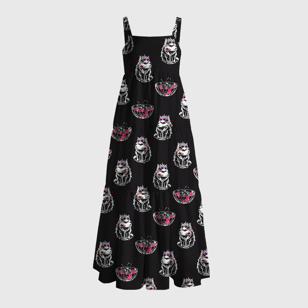 Pagewings Sci-Fi Book Lover Square Neck Bookish Maxi Dress
