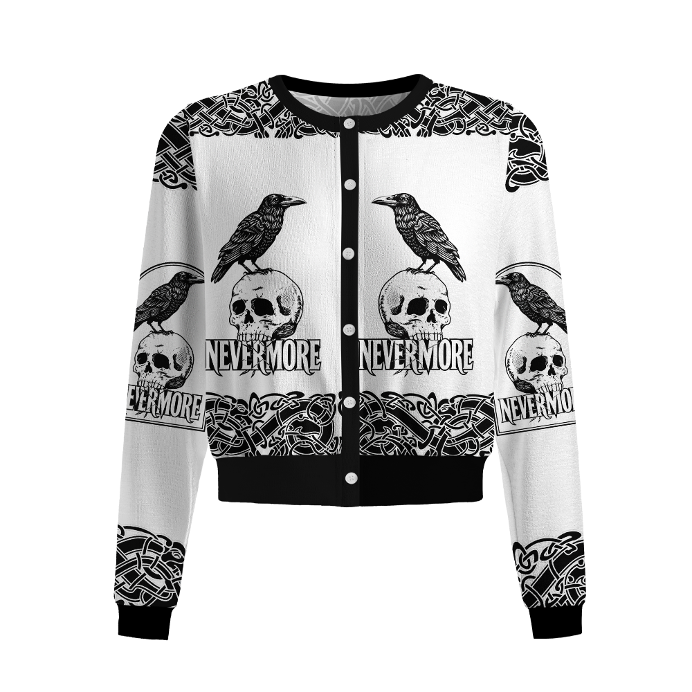 Pagewings Nevermore Crew Neck Cardigan Sweaters