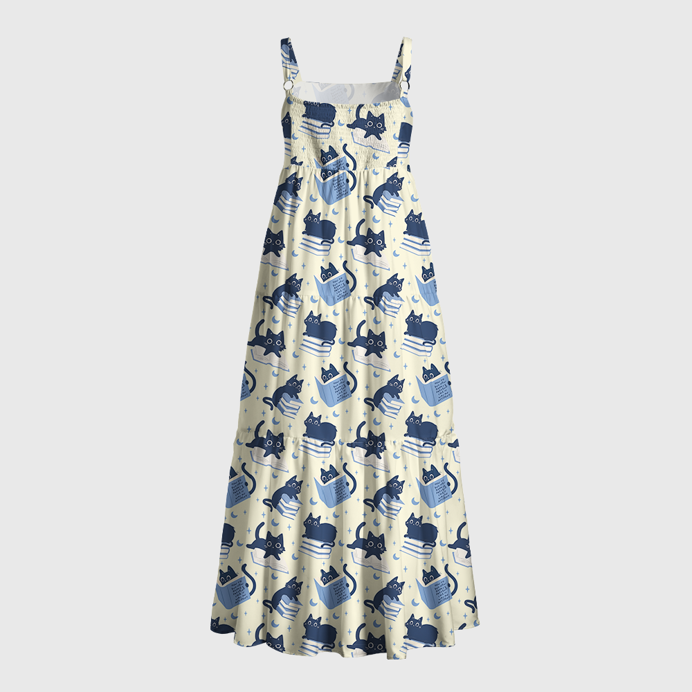 Pagewings Cat Book Nerd Maxi Dress