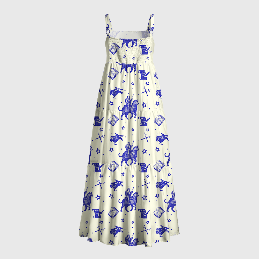 Pagewings Defend The Public Library Knight Book Print  Maxi Dress