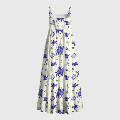 Pagewings Defend The Public Library Knight Book Print  Maxi Dress
