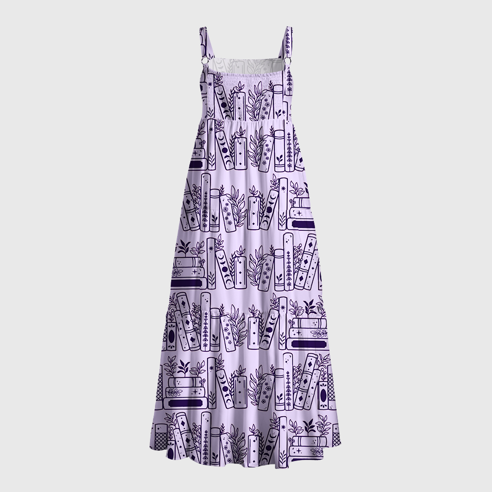 Pagewings Minimalist Book Stack Print Maxi Dress
