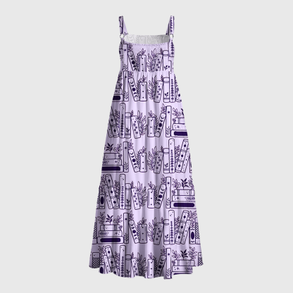 Pagewings Minimalist Book Stack Print Maxi Dress
