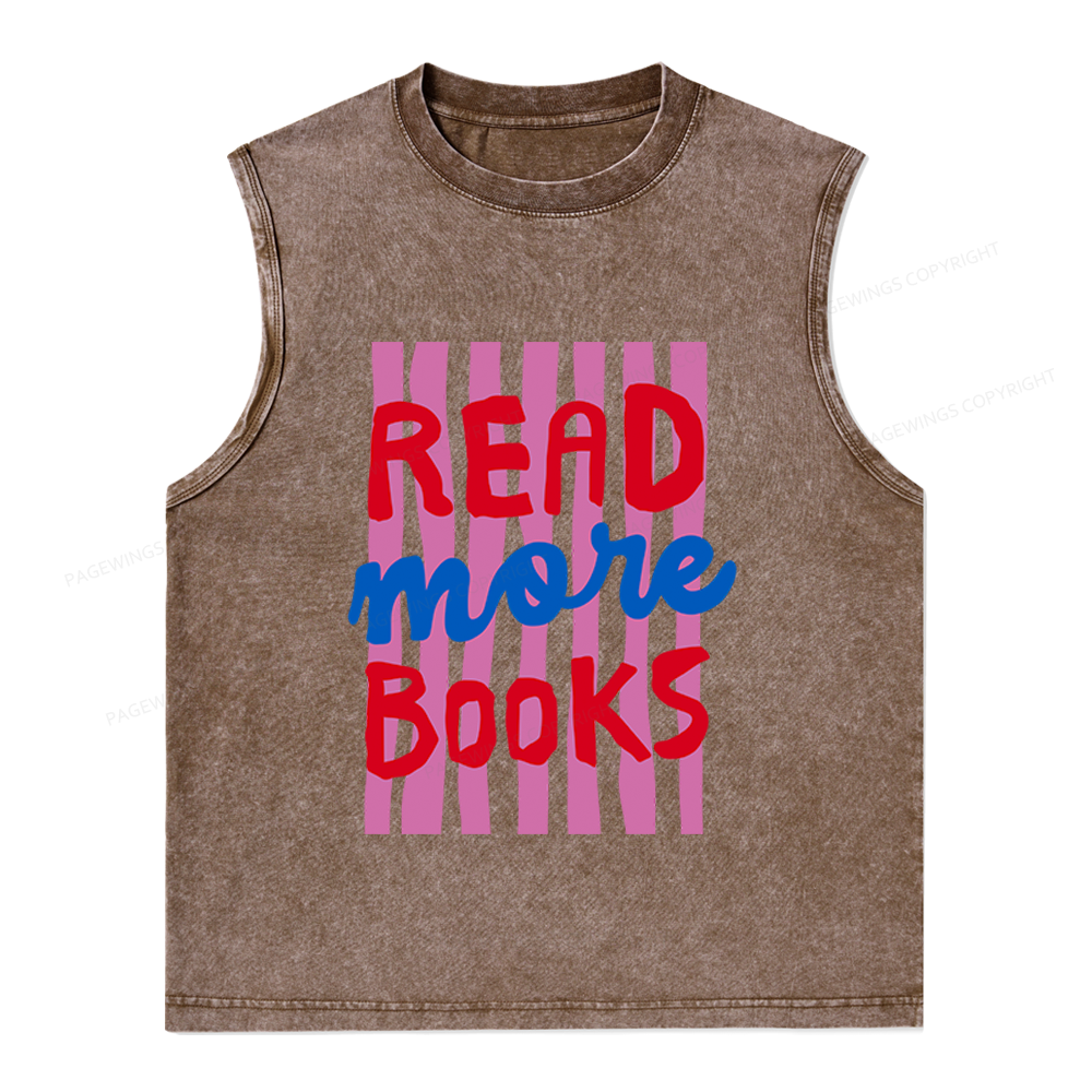 Pagewings Read More Books Unisex Washed Tank Top