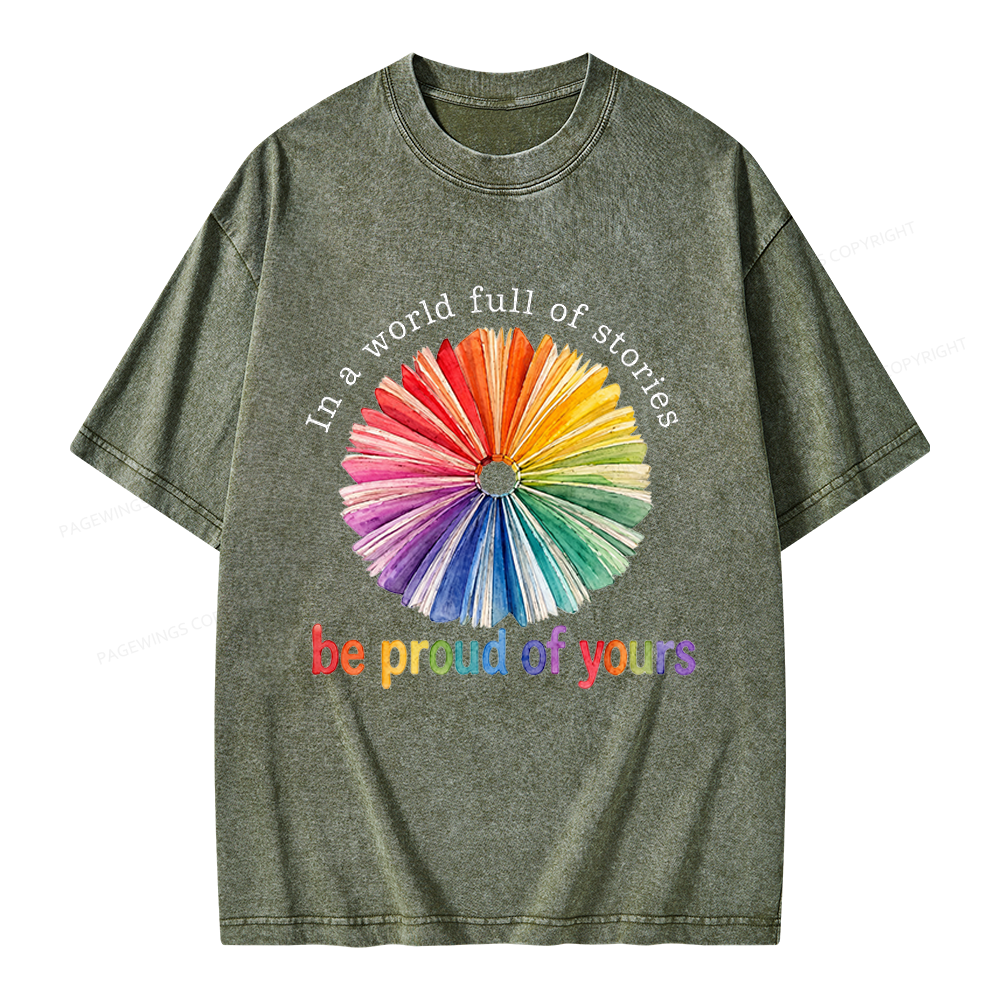 Pagewings In A World Full Of Stories Unisex Washed T-shirt