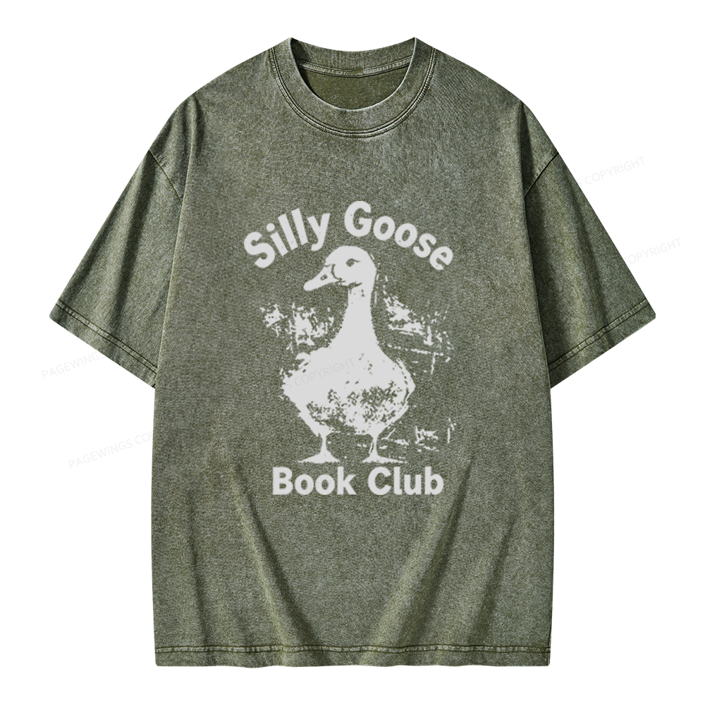 Pagewings Silly Goose Book Club Unisex Washed T-shirt