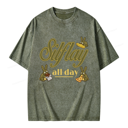Pagewings Silflay All Day Unisex Washed T-shirt