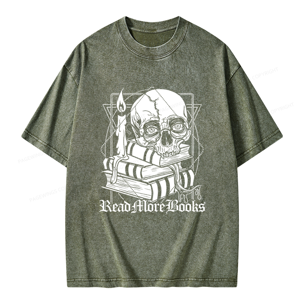 Pagewings Read More Books Unisex Washed T-shirt