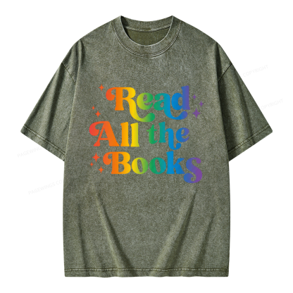 Pagewings Read All the Books Unisex Washed T-shirt