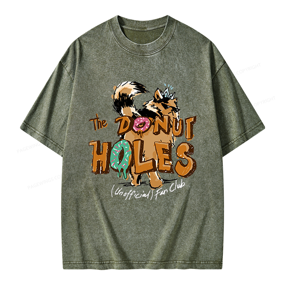 Pagewings Donut Holes Unisex Washed T-shirt
