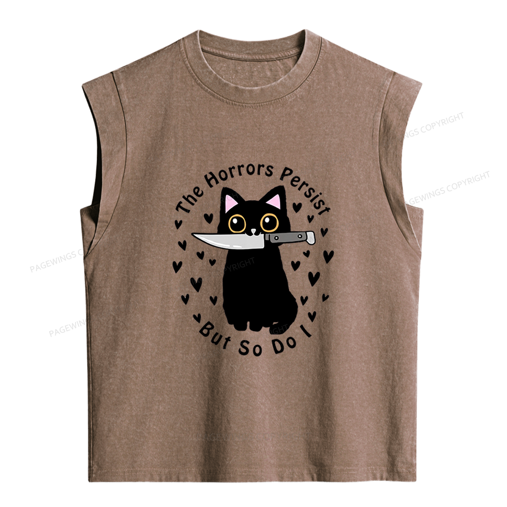 Pagewings The Horrors Persist But So Do I Women's Washed Tank Top