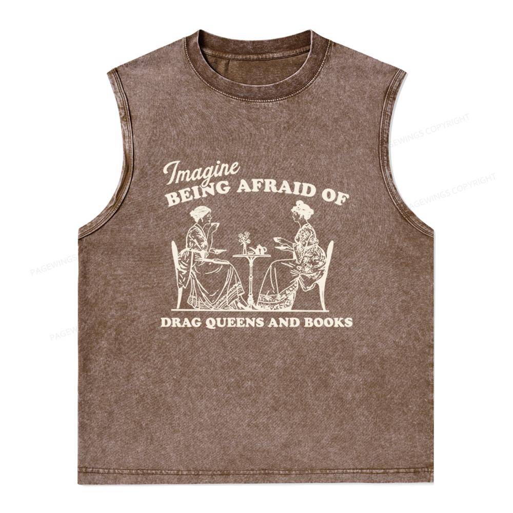 Pagewings Drag Queens Unisex Washed Tank Top