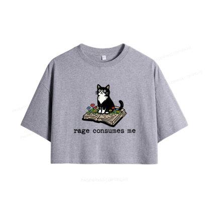 Pagewings Rage Consumes Me Women Crop Tops