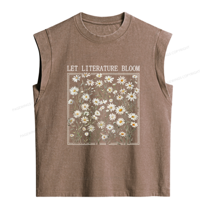 Pagewings Let Literature Bloom Women's Washed Tank Top