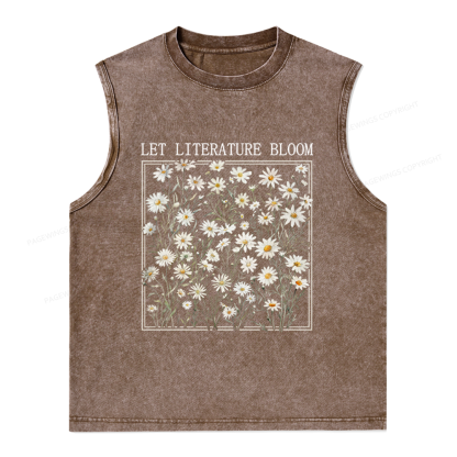 Pagewings Let Literature Bloom Unisex Washed Tank Top