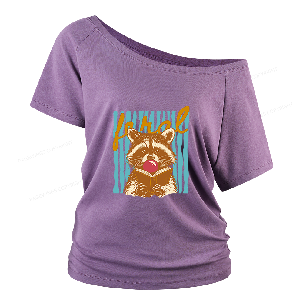 Pagewings Feral Girl Summer Women Off Shoulder T-shirts