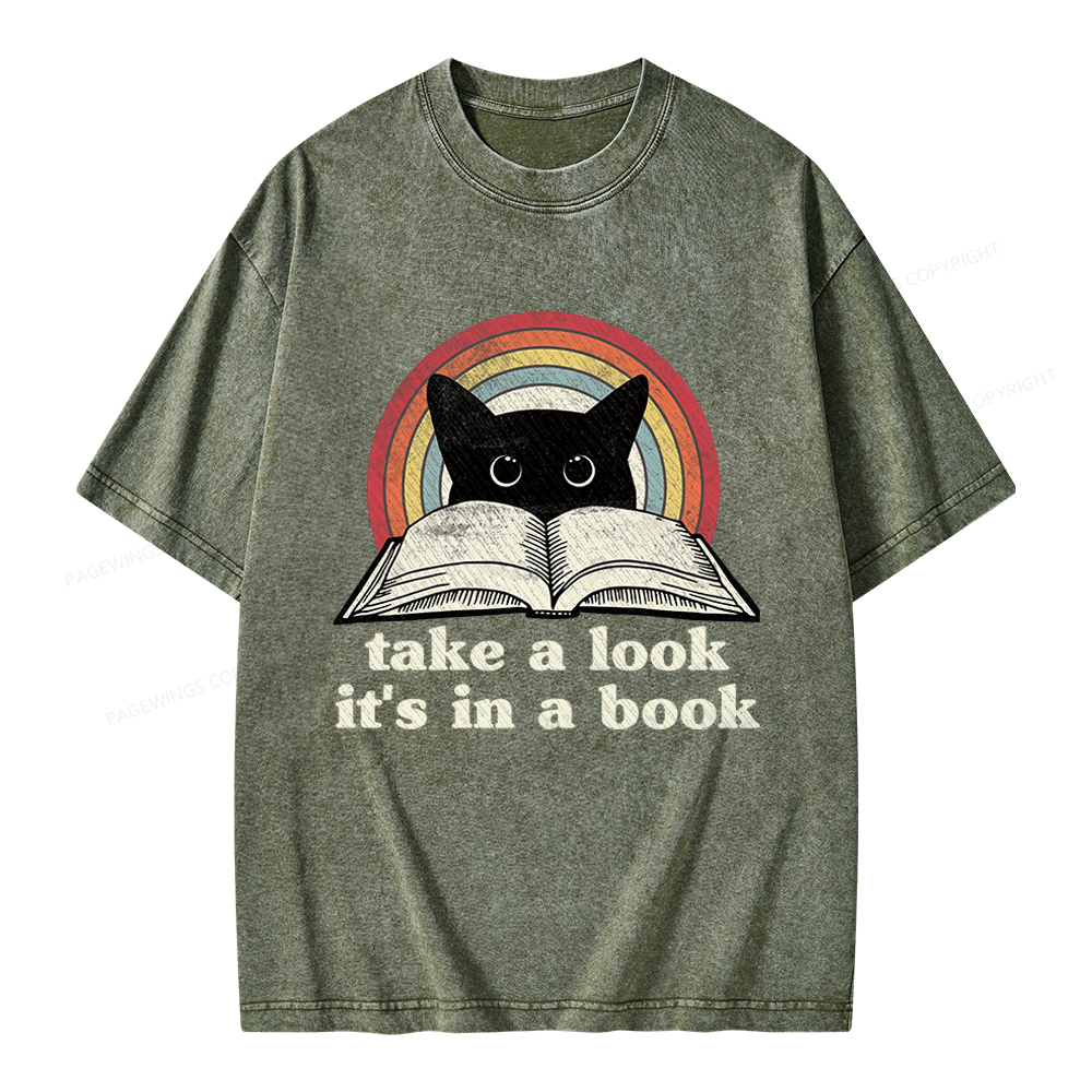 Pagewings Take A Look Its In A Book Unisex Washed T-shirt