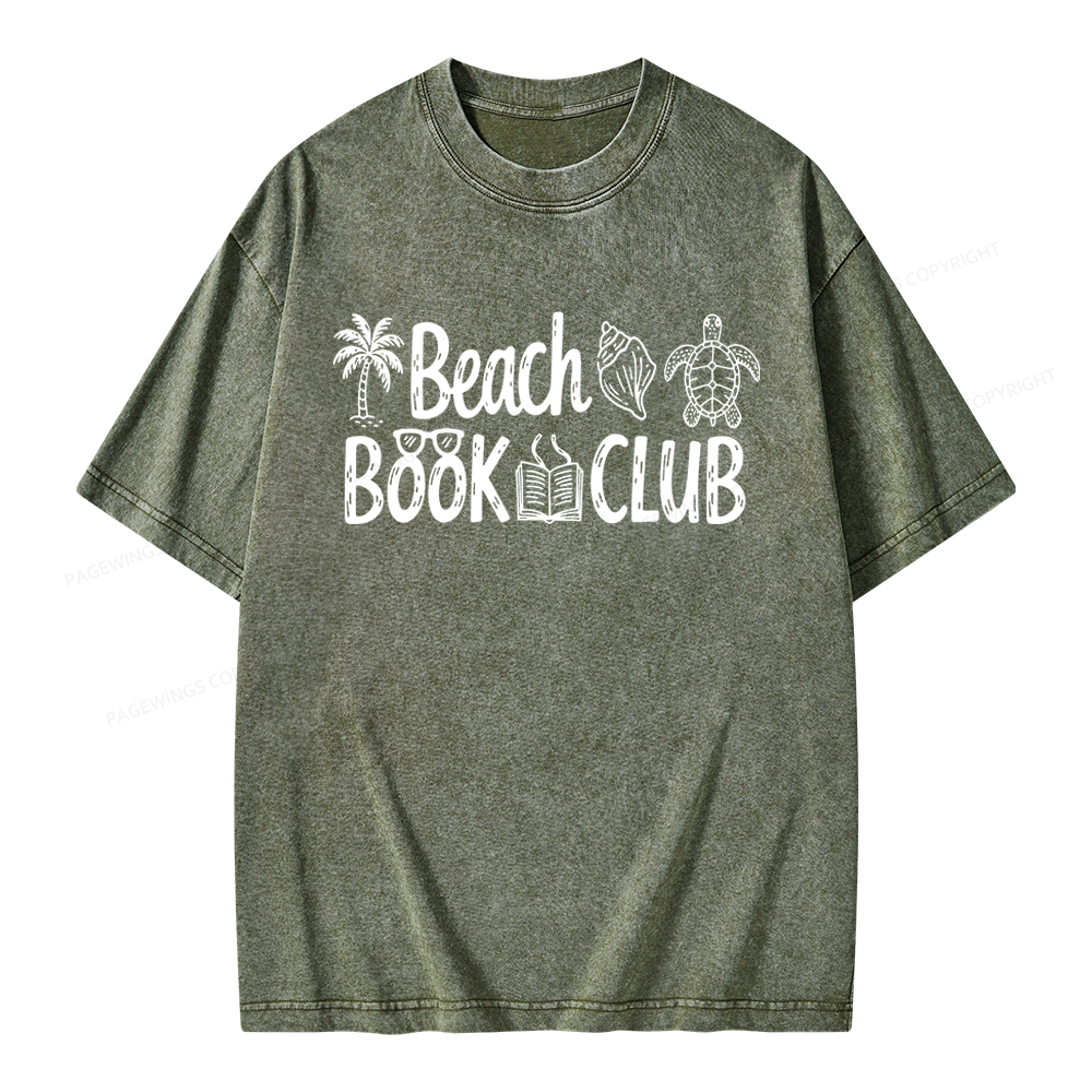 Pagewings Beach Book Club Unisex Washed T-shirt