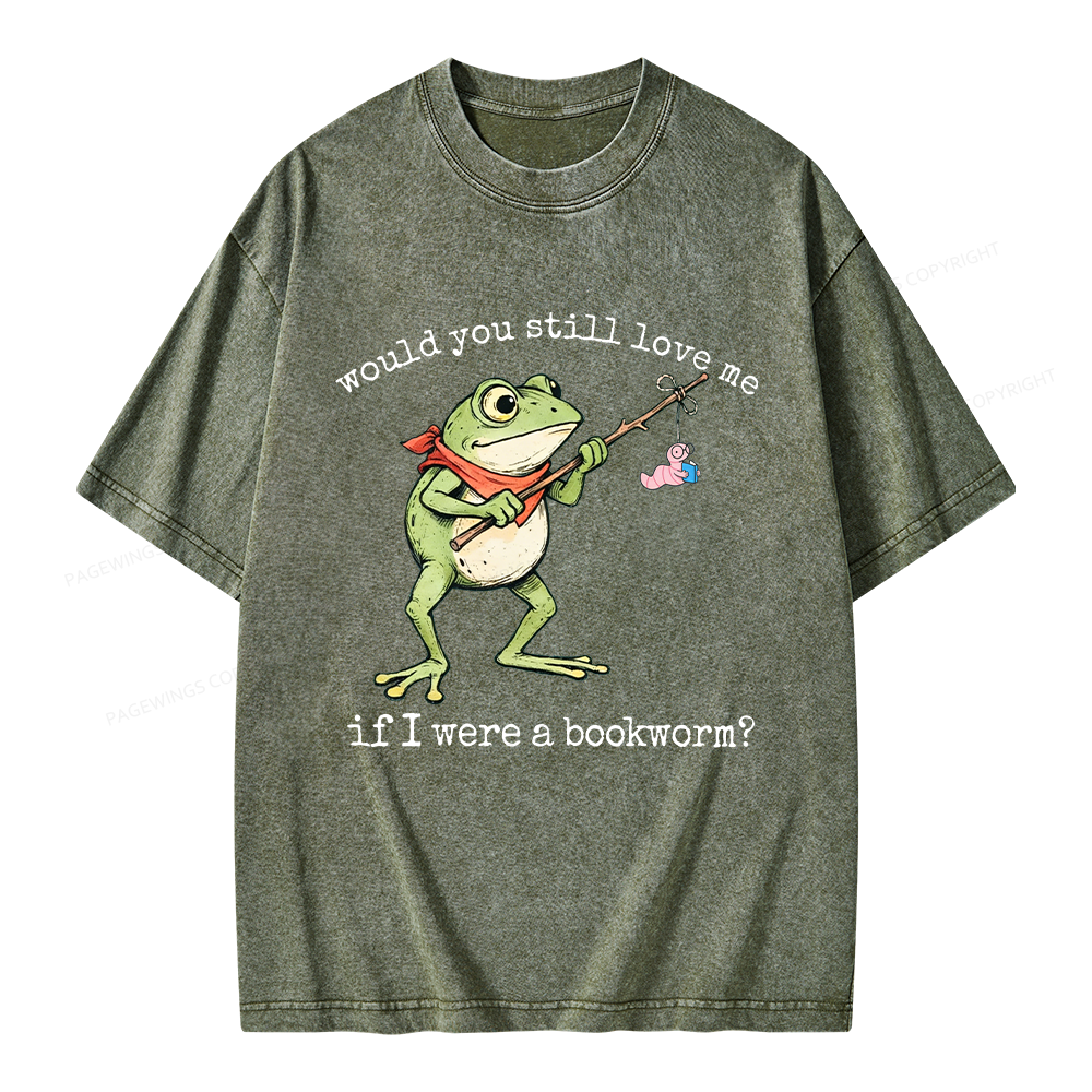 Pagewings If I Were A Bookworm Unisex Washed T-shirt