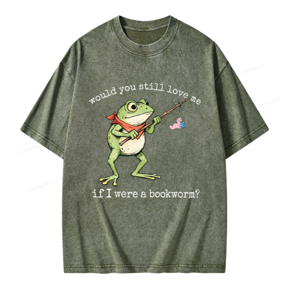 Pagewings If I Were A Bookworm Unisex Washed T-shirt