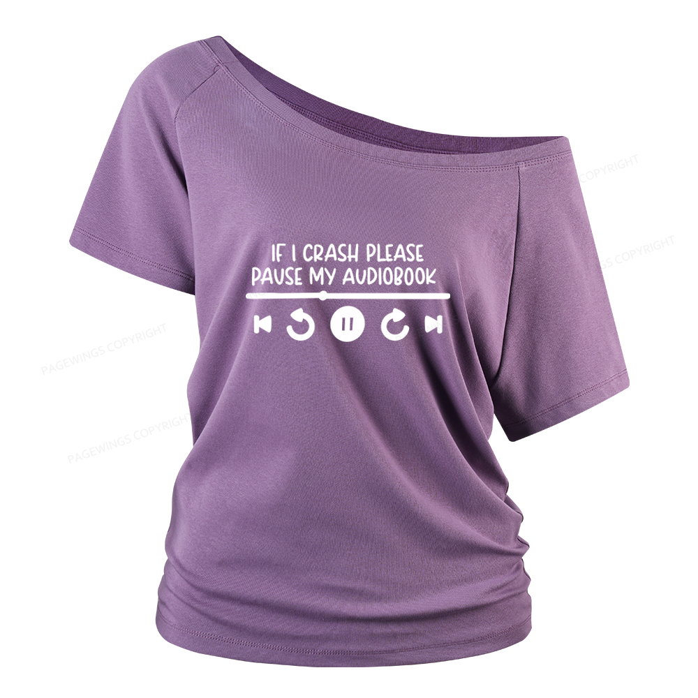 Pagewings Audiobook Women Off Shoulder T-shirts