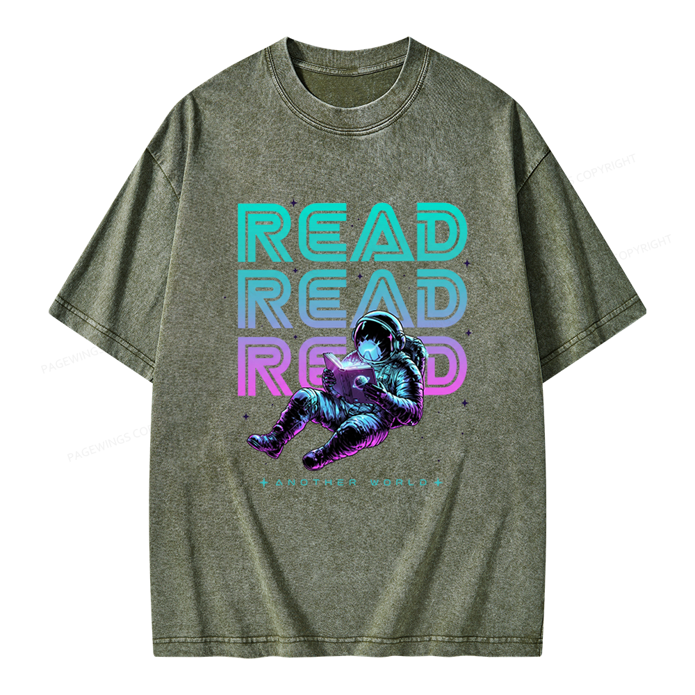 Pagewings Read Another World Unisex Washed T-shirt