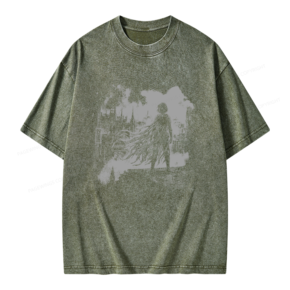 Pagewings Retro Fantasy Unisex Washed T-shirt