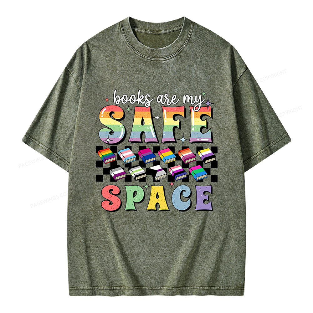 Pagewings Books Are My Space Unisex Washed T-shirt