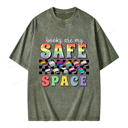 Pagewings Books Are My Space Unisex Washed T-shirt