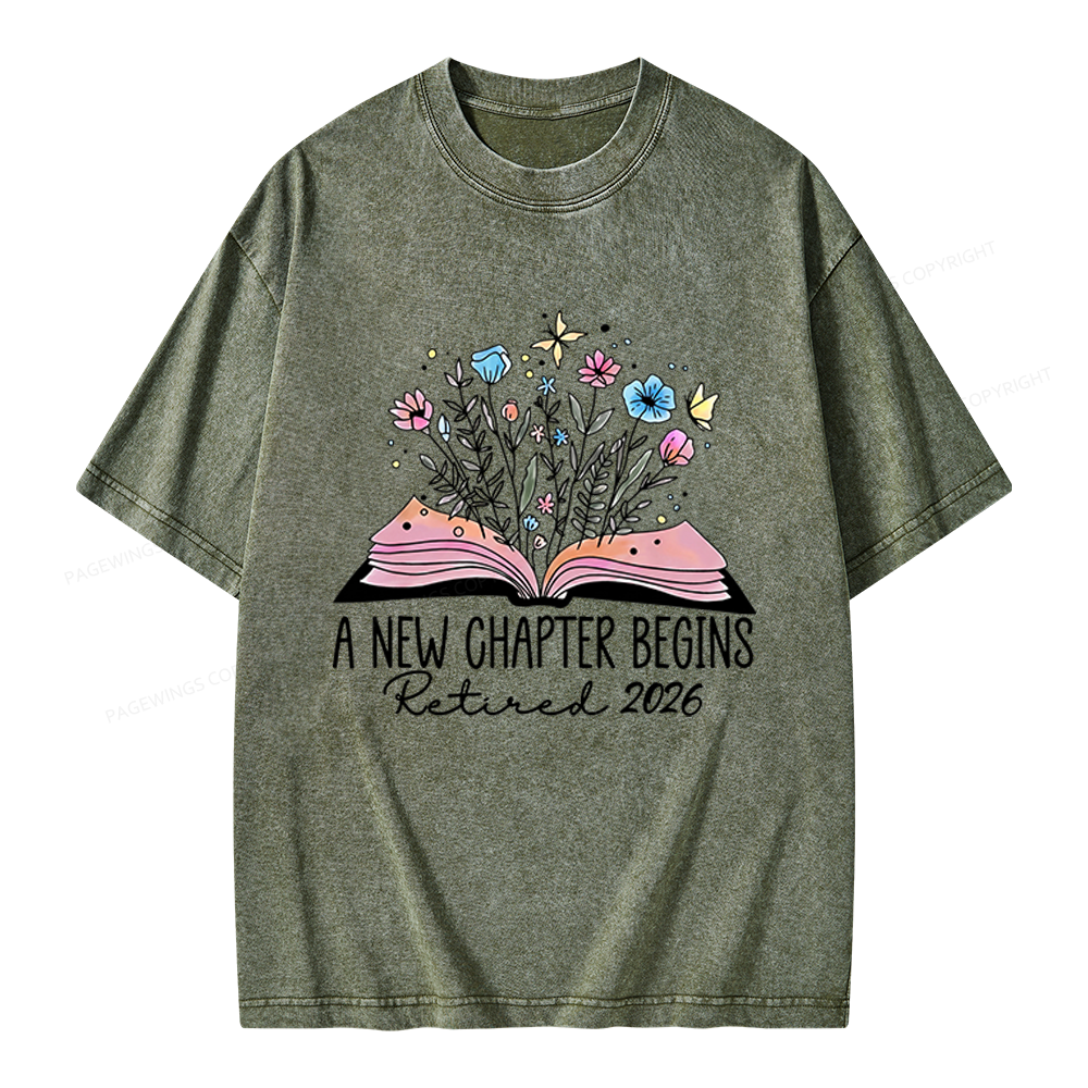 Pagewings A New Chapter Begins Unisex Washed T-shirt