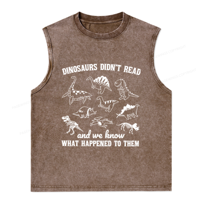 Pagewings We Know What Happened To Dinosaurs Unisex Washed Tank Top