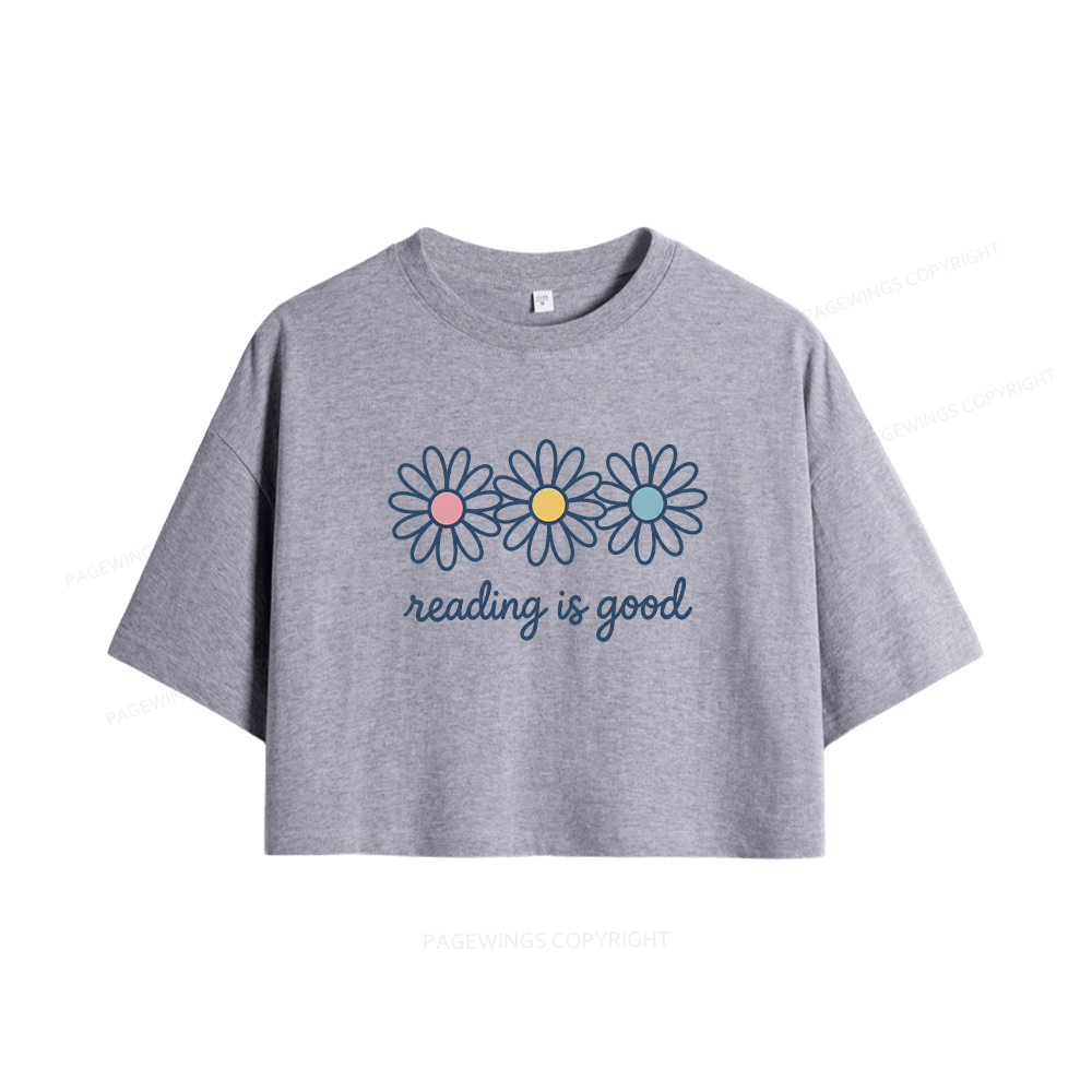 Pagewings Reading Is Good Women Crop Tops