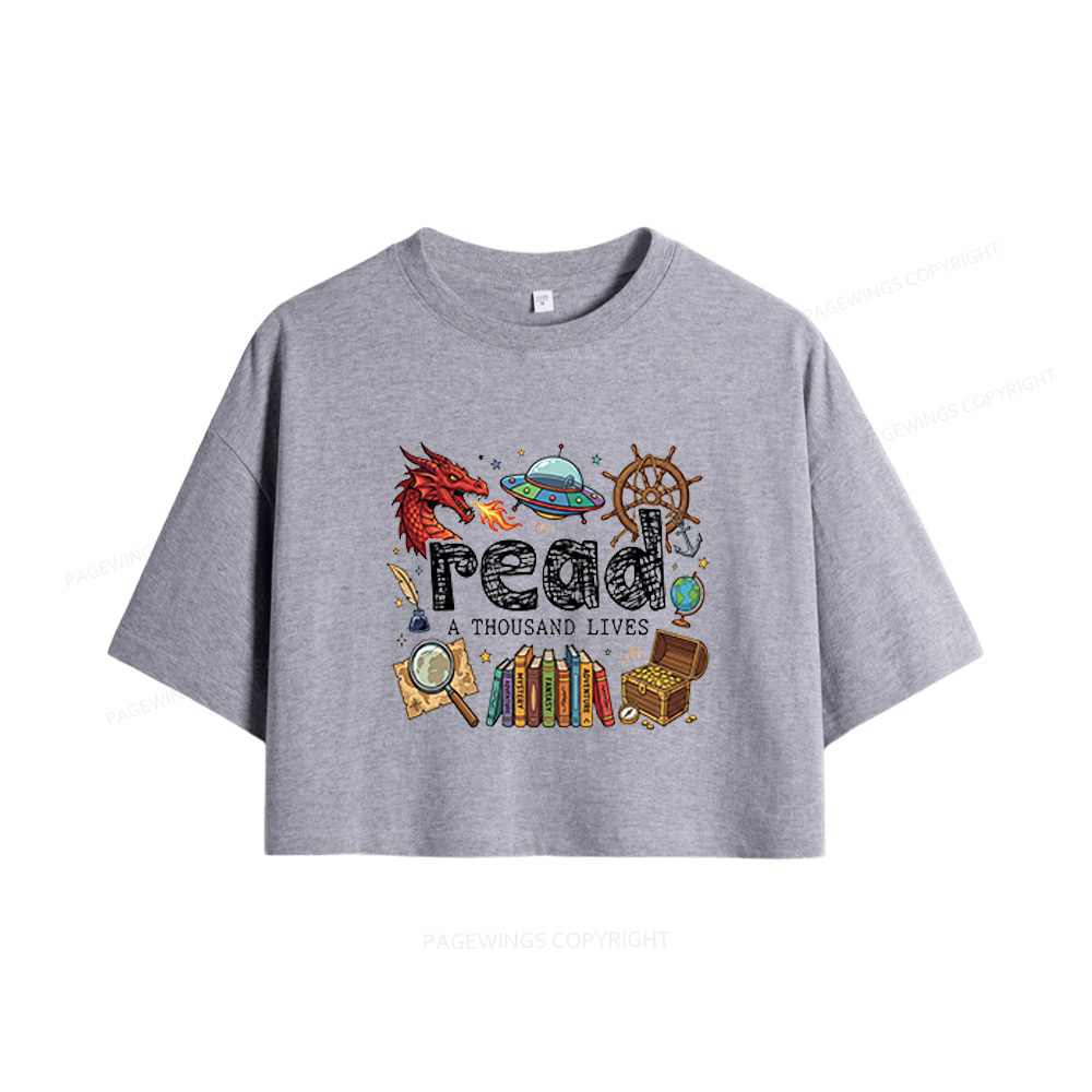 Pagewings Read A Thousand Lives Women Crop Tops