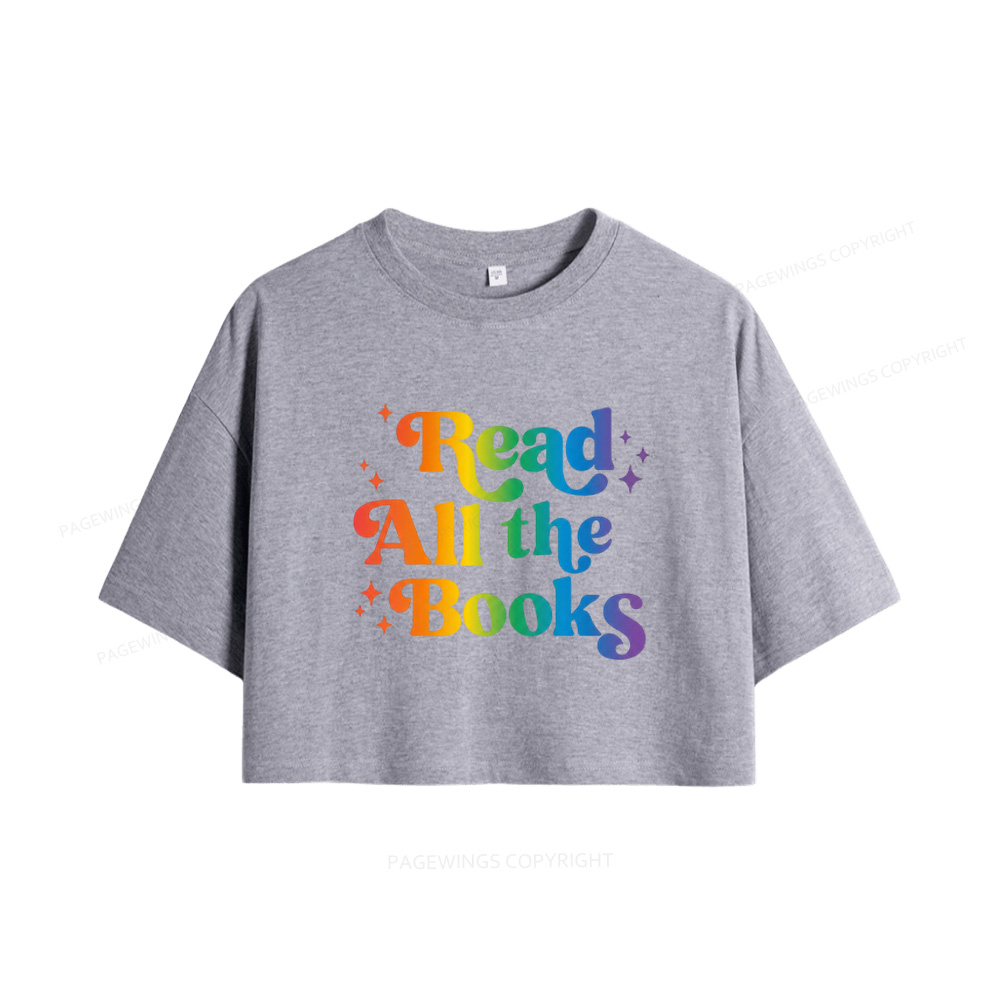 Pagewings Read All the Books Women Crop Tops