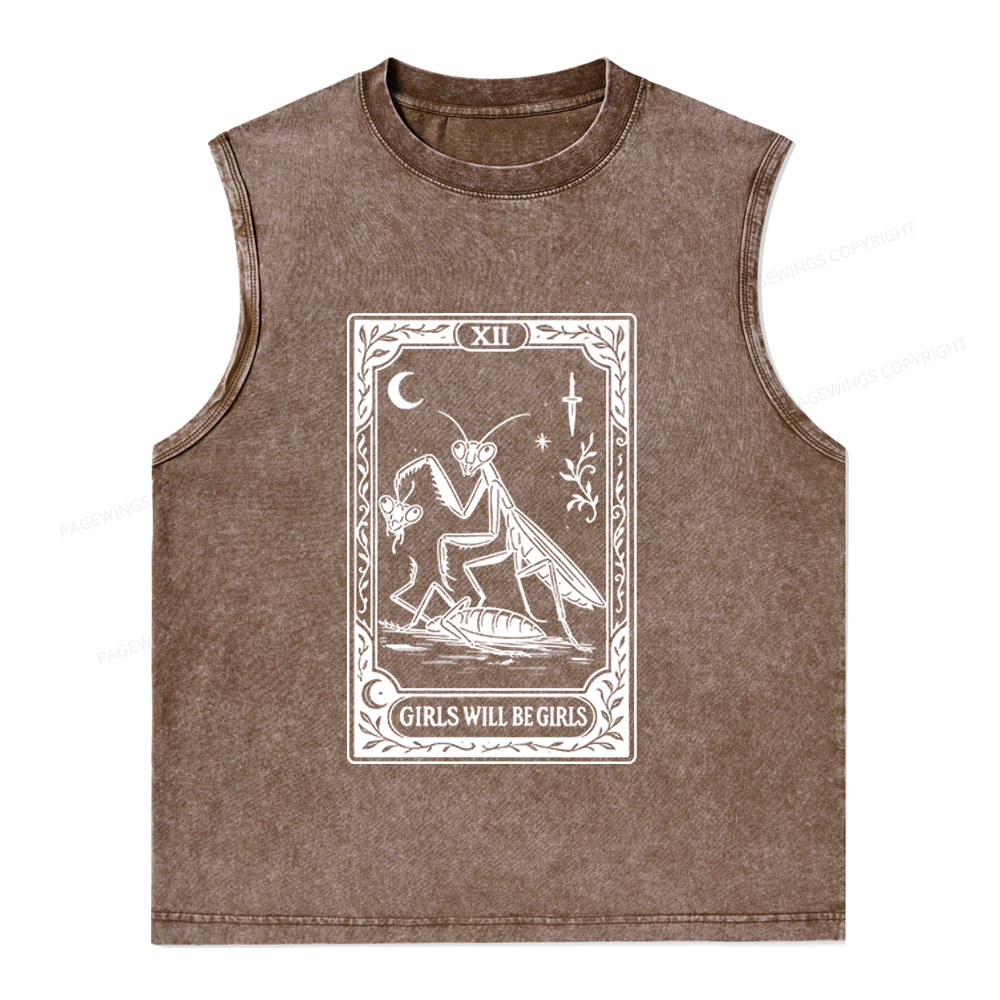 Pagewings Girls Will Be Girls Unisex Washed Tank Top
