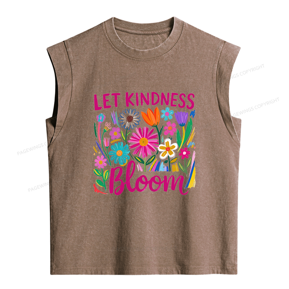 Pagewings Let Kindness Bloom Women's Washed Tank Top