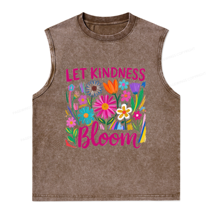 Pagewings Let Kindness Bloom Unisex Washed Tank Top