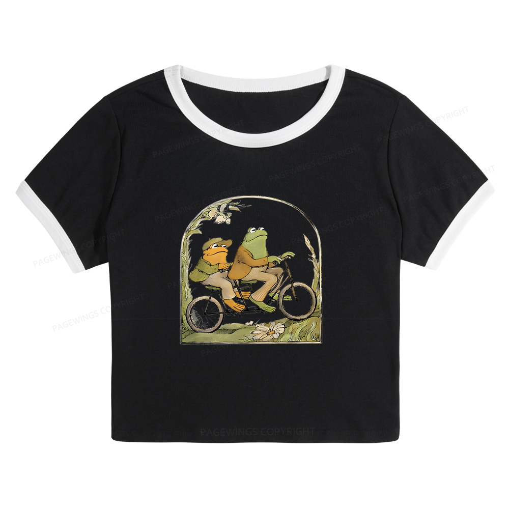 Pagewings The Growing Frog Book Baby Tee Crop Ringer T-Shirt