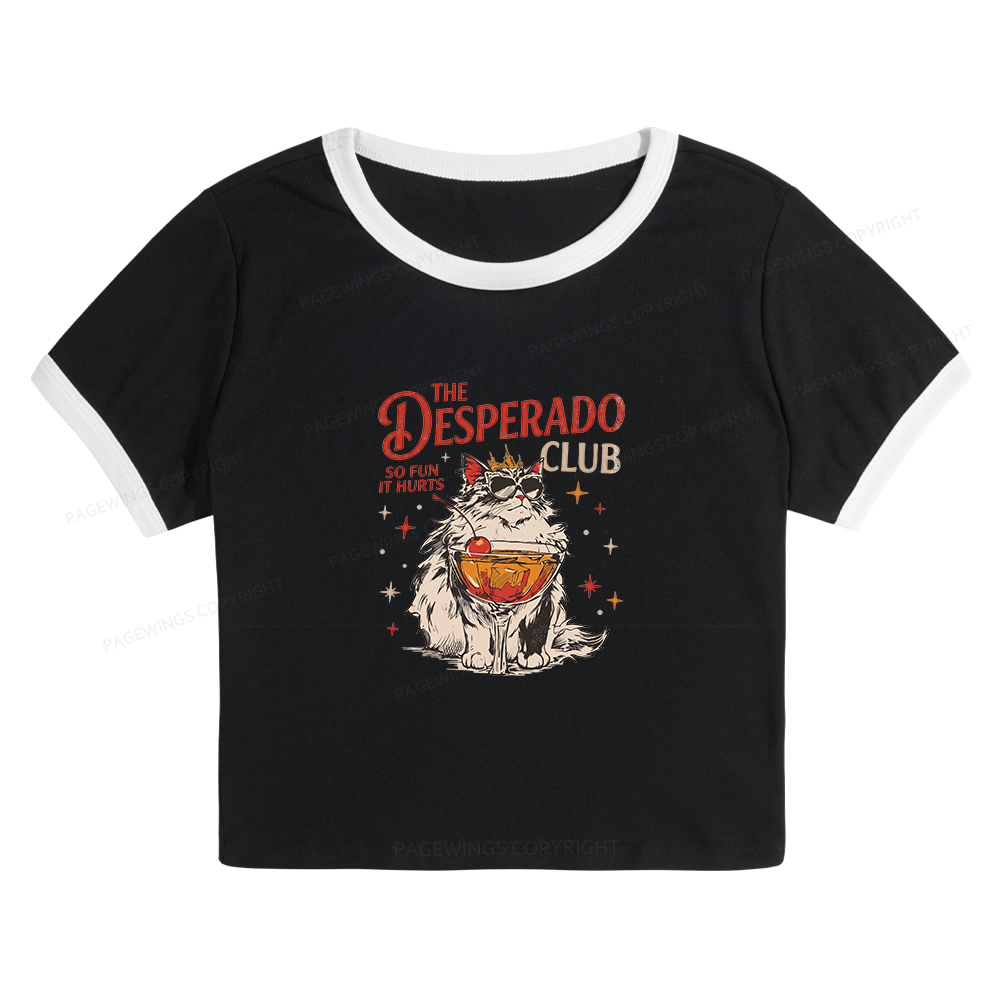 Pagewings Desperado Club Baby Tee Crop Ringer T-Shirt