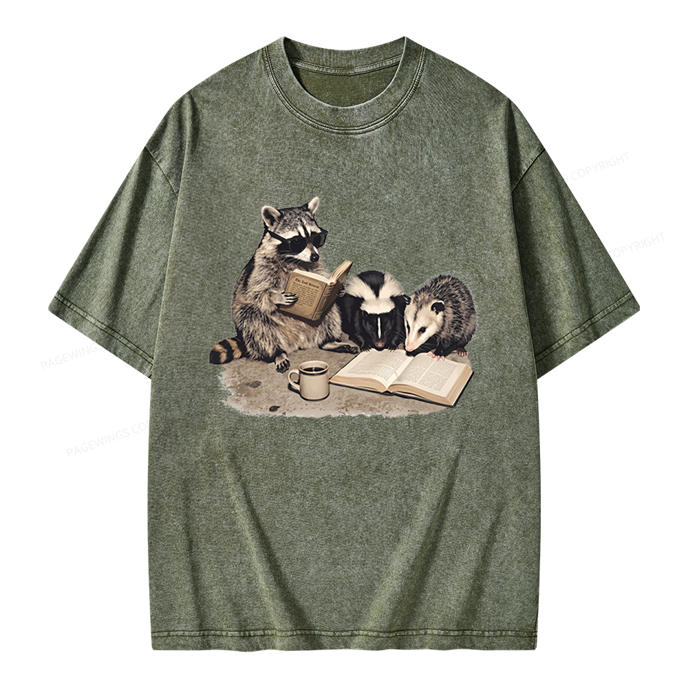 Pagewings Trash Book Club Unisex Washed T-shirt
