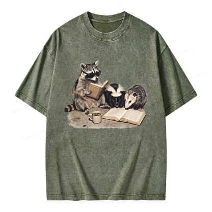 Pagewings Trash Book Club Unisex Washed T-shirt