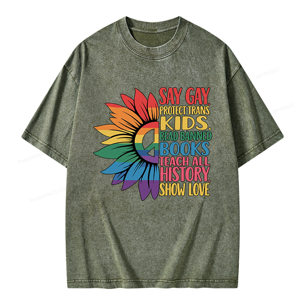 Pagewings Pride Month Unisex Washed T-shirt