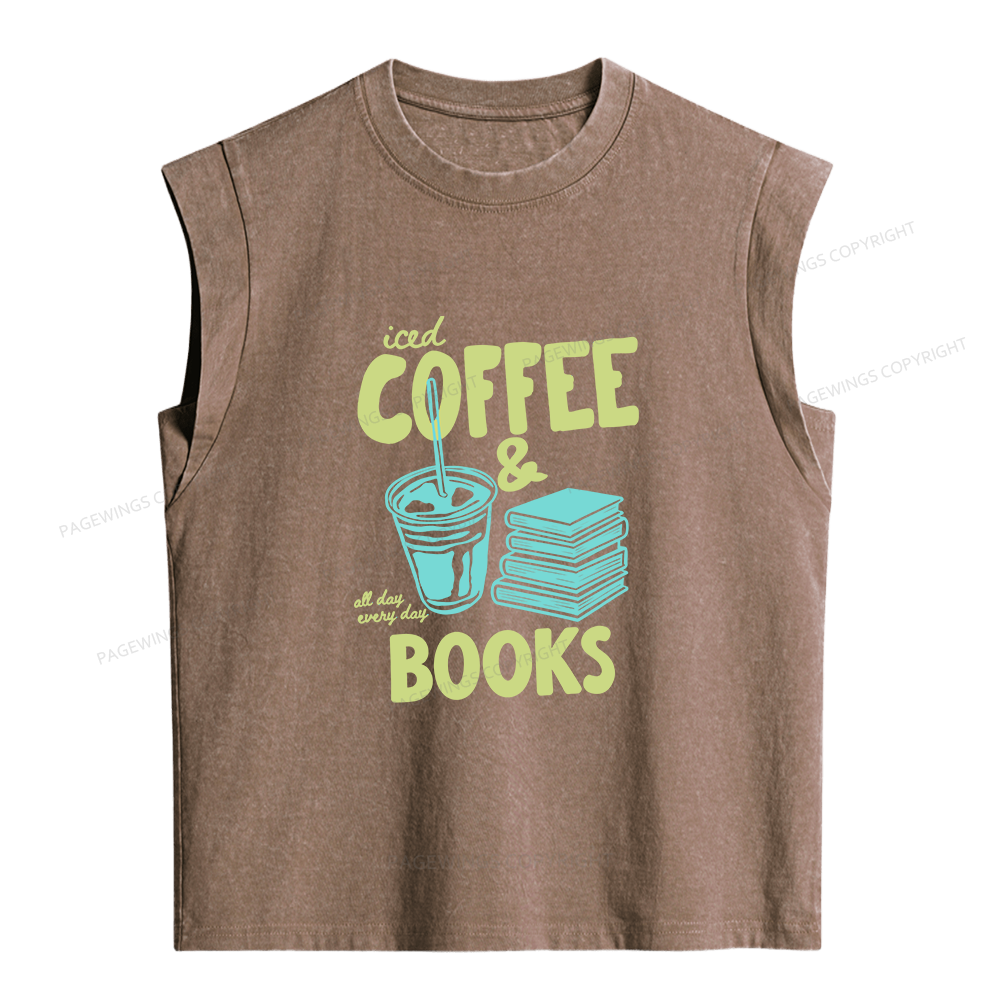 Pagewings Coffee And Books Women's Washed Tank Top