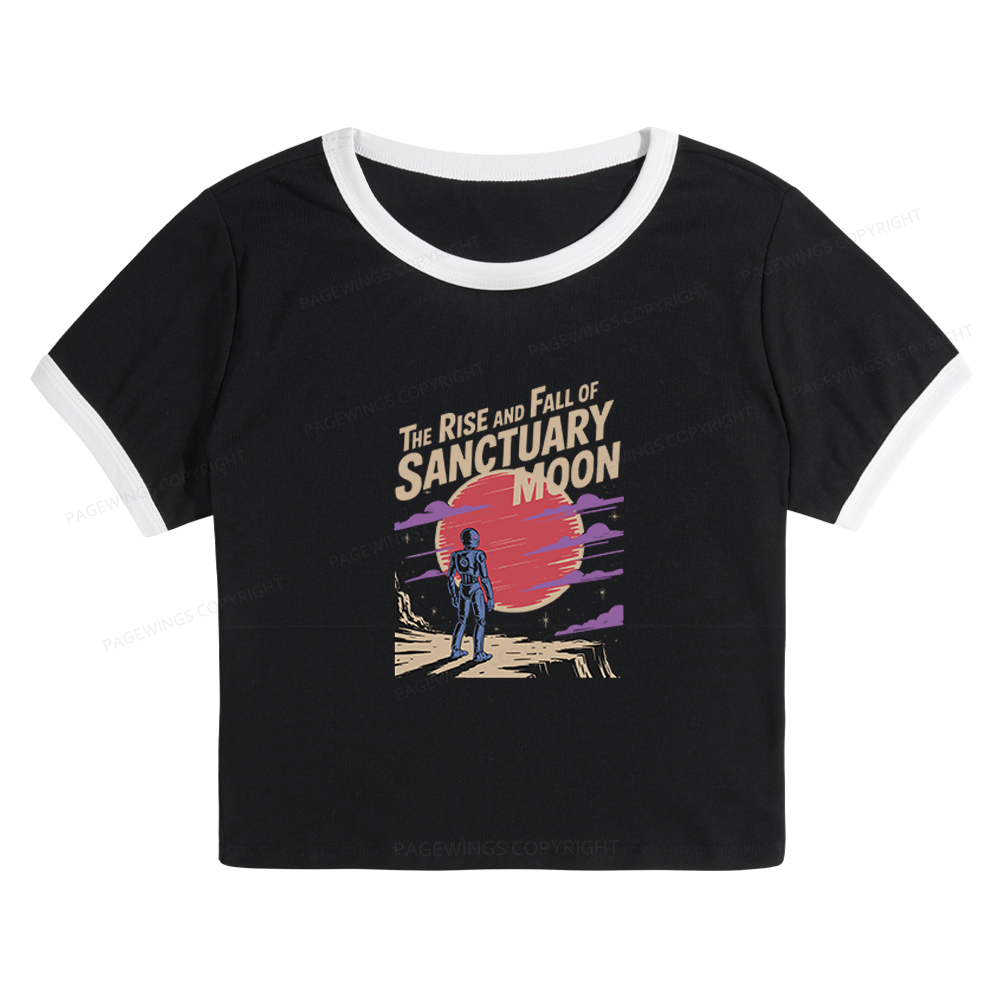 Pagewings The Rise And Fall Of Sanctuary Moon Baby Tee Cropped Ringer T-Shirt 