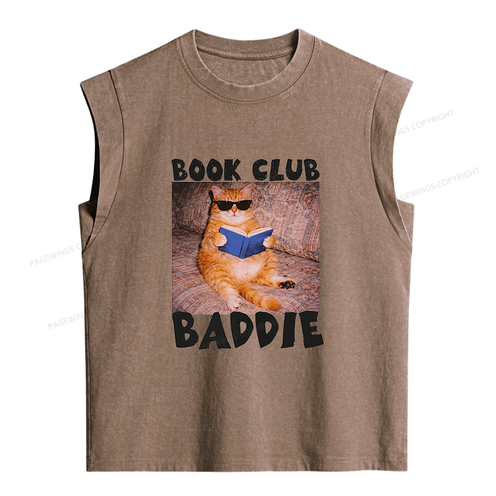 Pagewings Book Club Baddie Women's Washed Tank Top